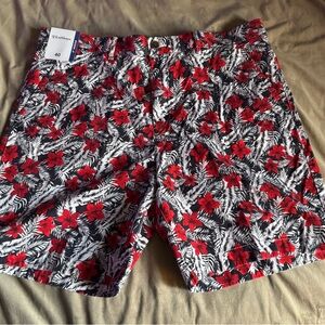 Caribbean red  tropical shorts